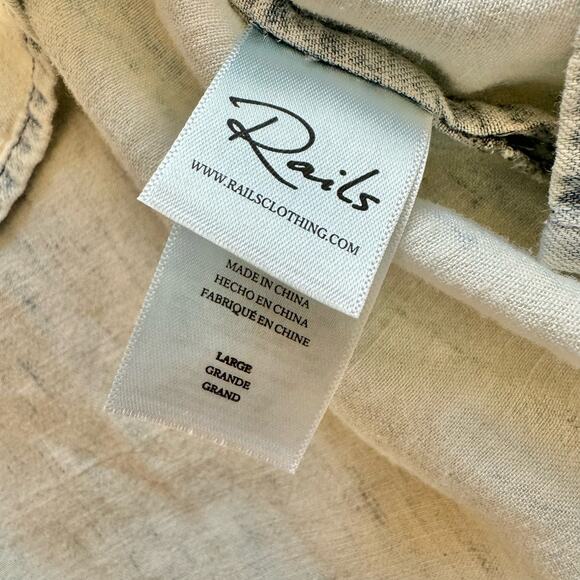 Rails Ruthie Light Acid Wash Button Down Ruffle Shirt Large - Picture 8 of 12